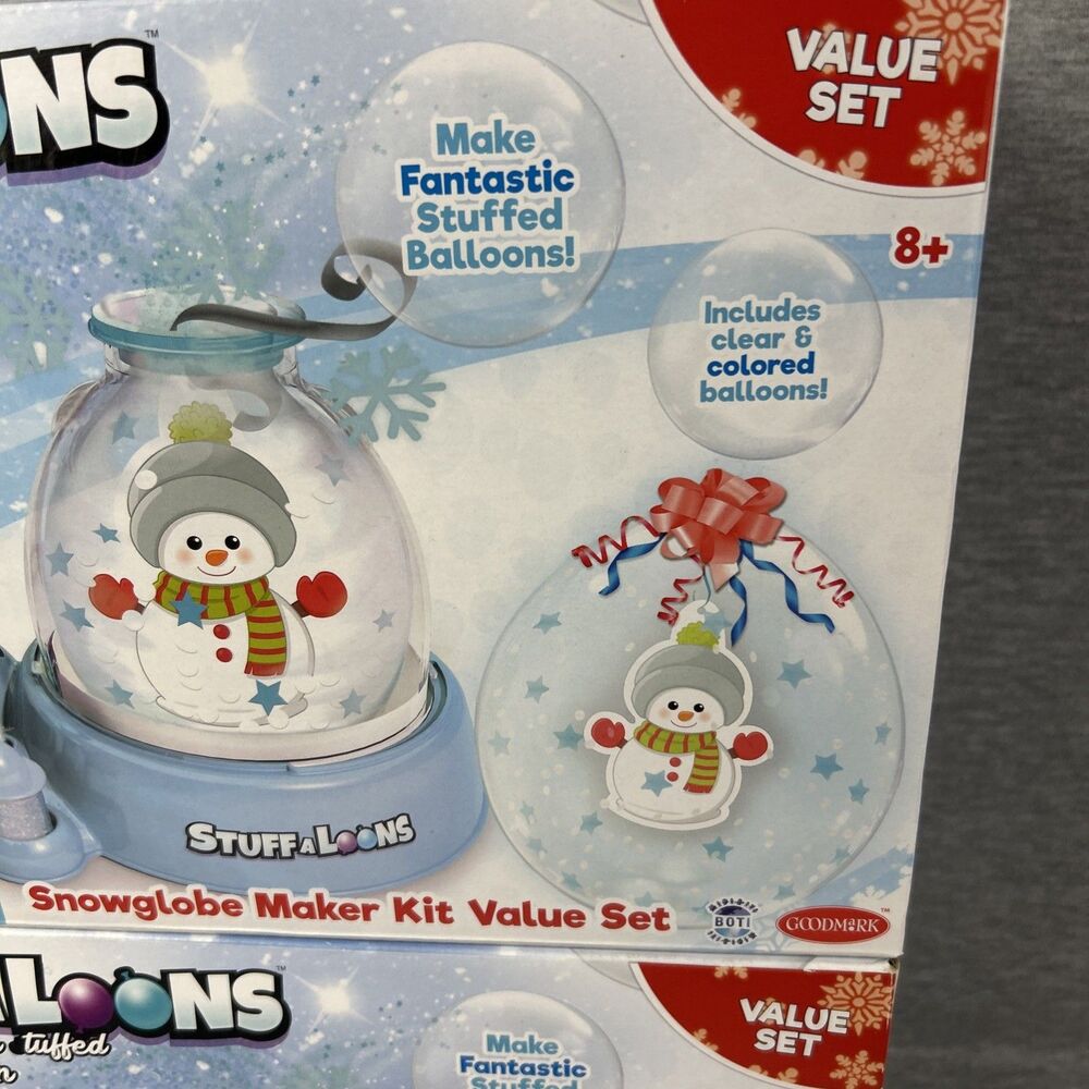 2! - Goodmark Stuffaloons Snow Globe Maker Kit Value Sets Penguin And Snowman! - Picture 3 of 16